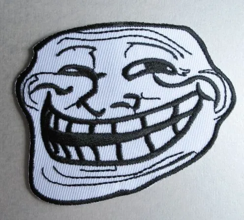 Нашивка на одежду Trollface утюжок крутое лицо тролля 4Chan Интернет-мем Байкерская
