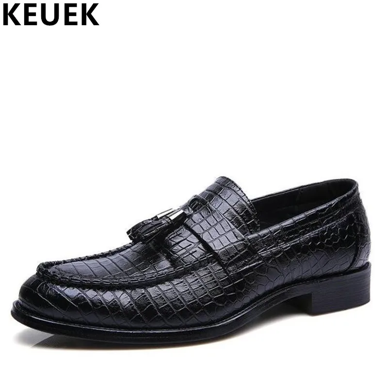 rouge De Appartements Haute Luxe Respirant Pointu 021 Oxfords Hommes Bout En Chaussures Robe Noir Gland Mocassins Cuir marron D'affaires Qualité 1H1qr