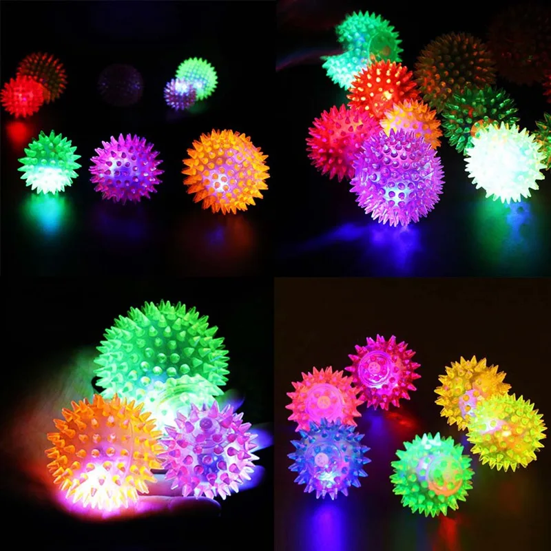 

1Pcs Motion Activate Flashing Light Stress Elastic Ball 5.5cm Soft Rubbe Ball Children Light Small Ball Baby Toys Random Color