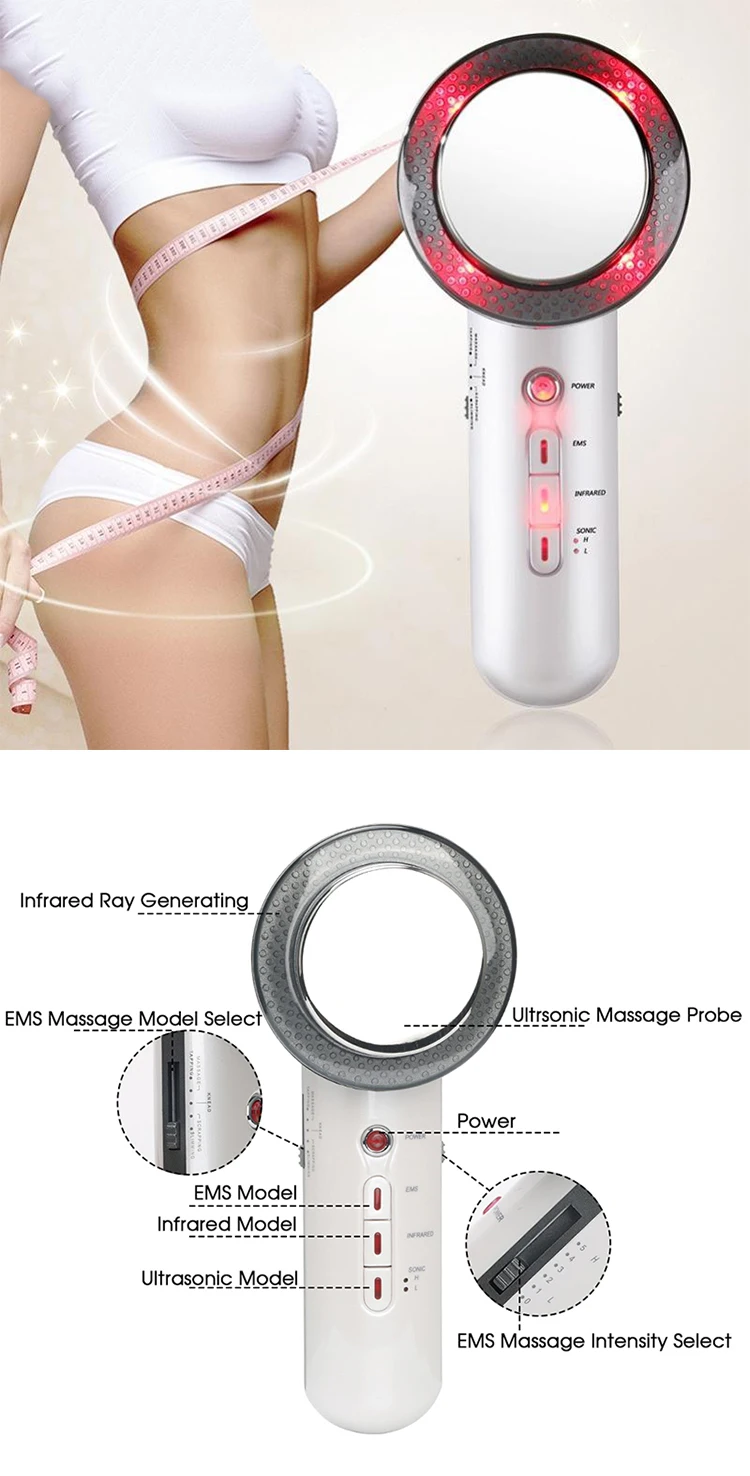3 in1 Ultrasonic Cellulite Remover Weight Loss Lipo Anti Cellulite Fat Burner Galvanic Infrared Ultrasonic Therapy EMS Stimulate Spa-1
