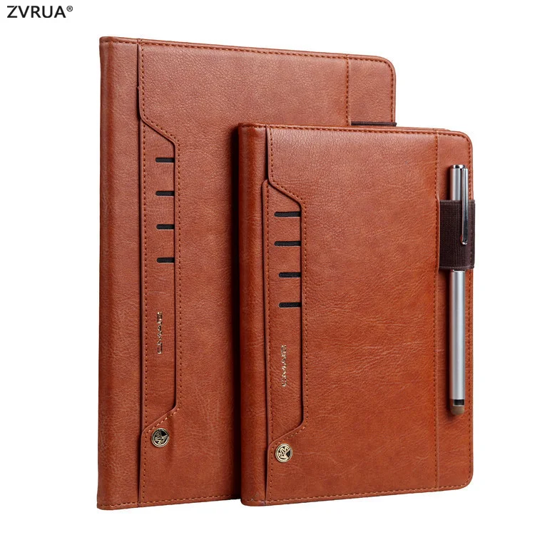 Genuine Leather Case for Apple iPad Pro 10.5 inch 2017 New, Luxury Brand Smart Cover / Card Slots / Pencil Holder Sleeve Flip