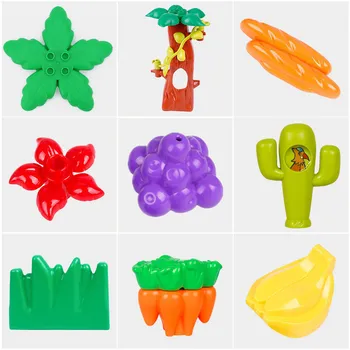 

Diy Building Blocks Big Size Accessories Tree Flower Grass Botany Fruit Compatible with Duploed Toys for Children Kids Gifts