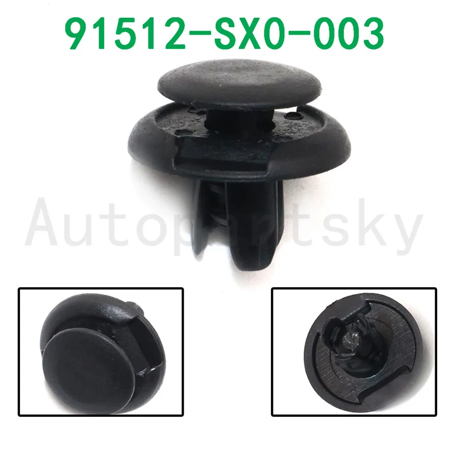 91512 SX0 003 91512SX0003 передний зажим для крыла фиксатор бампер заклепки Honda Accord
