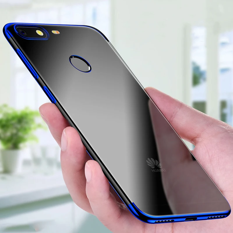 

For huawei p smart Case Soft Silicone Slim plating transparent Protective Back cover cases For huawei p smart Bumper Cover case