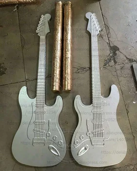 

New arrival Guitar and violin carving solid material glass door pull and push handles wooden door steel door handles