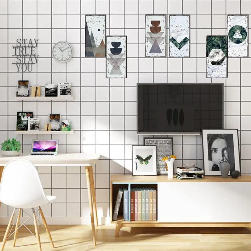6Pcs DIY Betachable Nordic Geometric Decorative Wall Stickers Personality Removable Resistant Removed Home Decor C0430#30 | Дом и сад