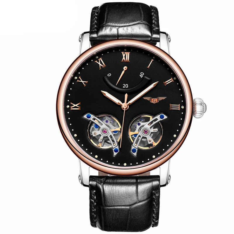 

GUANQIN GJ16046 Watches Men Luxury Brand Watch Luminous Leather Automatic Tourbillon Skeleton Wristwatches Relogio Male Clock