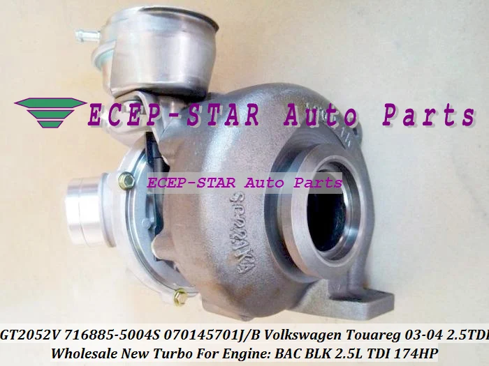 TURBO GT2052V 716885 716885-5004S 716885-0004 070145701J Turbocharger For Volkswagen NW Touareg 2003-04 BAC BLK 2.5L TDI 174HP (7)