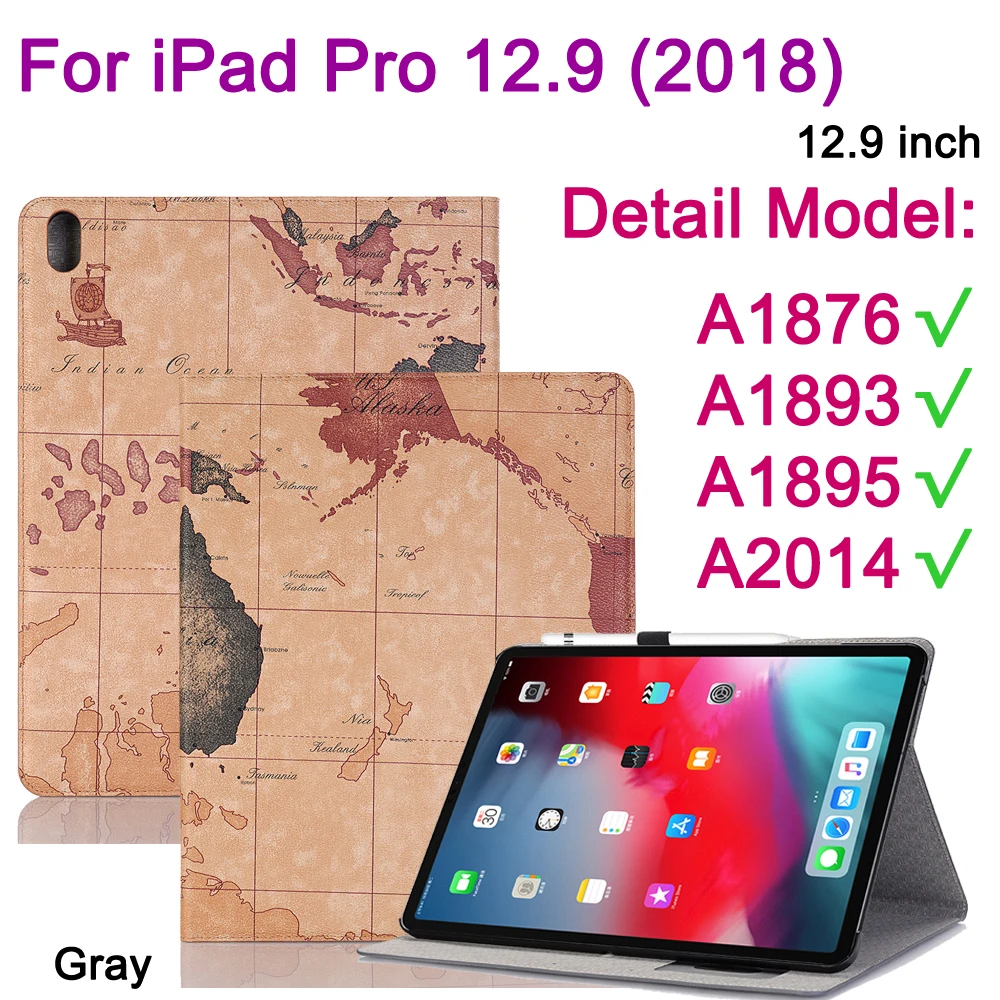 Для Apple iPad 6 5 4 3 2 Air1 Air 2/iPad Pro 9,7 10,5 11 12,9 дюймов чехол карта Флип кожаный чехол смарт-чехол-подставка - Цвет: DK Brown-iPd12.9-2