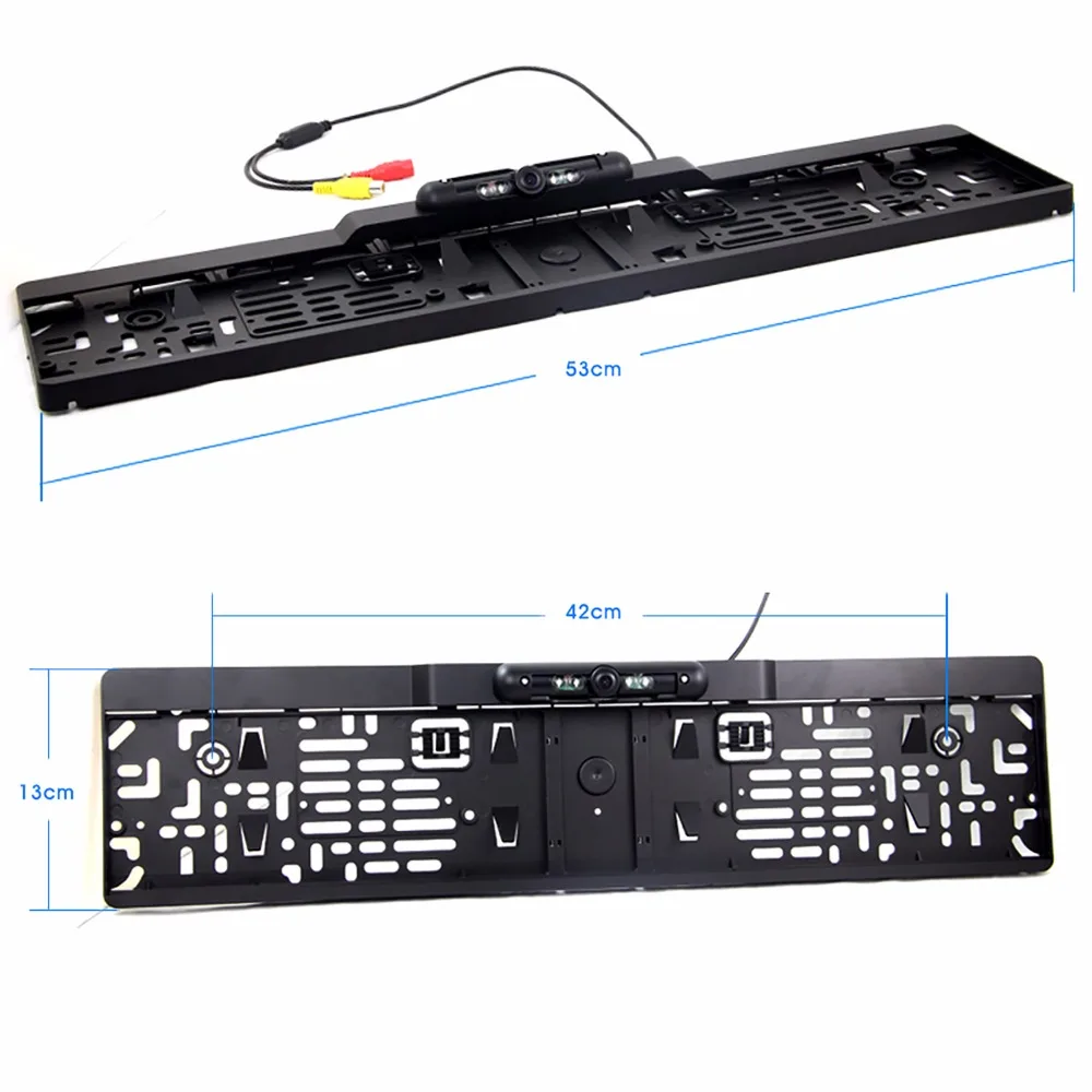 Беспроводная Автомобильная камера заднего вида Buyee, 4 ИК камера заднего вида с ночным видением+ рамка для номерного знака ЕС, автомобильная парковочная камера с номерным знаком
