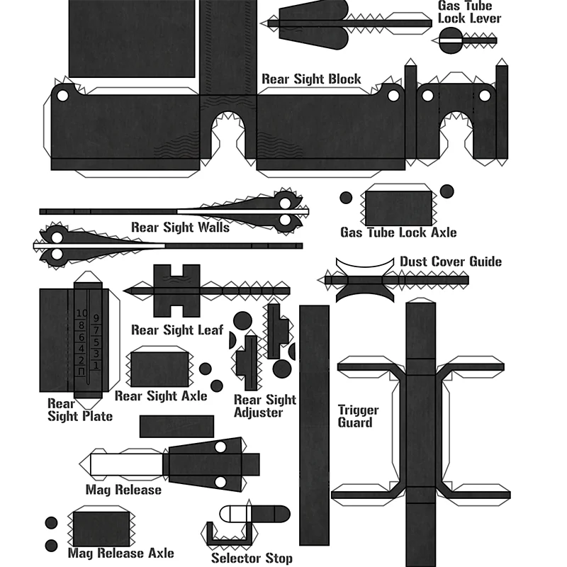 1:1 M3 Игрушечная модель пистолета из бумаги, собранная развивающая игрушка, строительные игрушки, карточные модели, строительные наборы