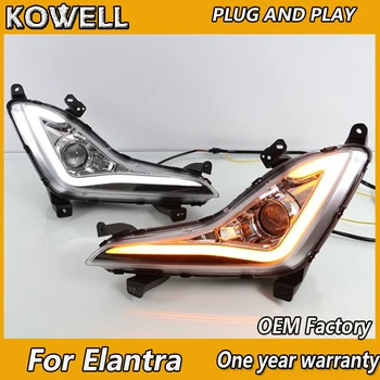 

KOWELL Car Styling For Hyundai Elantra LED DRL For Elantra led fog lamps daytime running light High brightness guide LED DRL