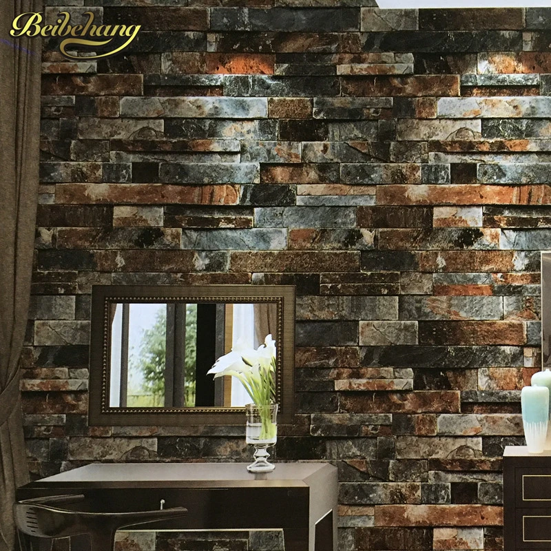 beibehang PVC wall paper brick wall wallpaper wall wallpaper roll 3D wallcovering papel de parede Wall paper Roll papel de pared beibehang brick wallpaper brick brick retro retro gray cement brick wall industrial wind background wall paper papel de parede