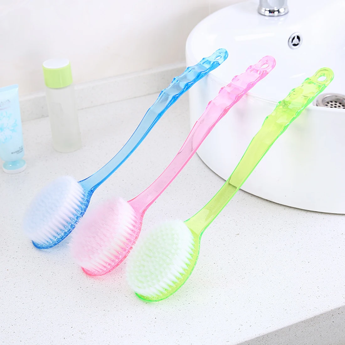 Bath Brush for Back Scrub Skin Massage Shower Feet Rubbing Brush Long