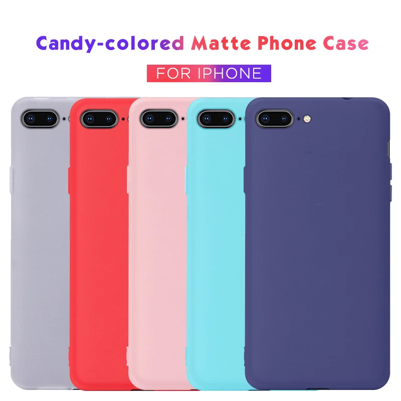 

Ultra thin Silicone Phone Case For iPhone 7 X XR XS MAX Cute Candy Color Matte TPU Soft Back Cover Case For iPhone 7 8 6 6S Plus