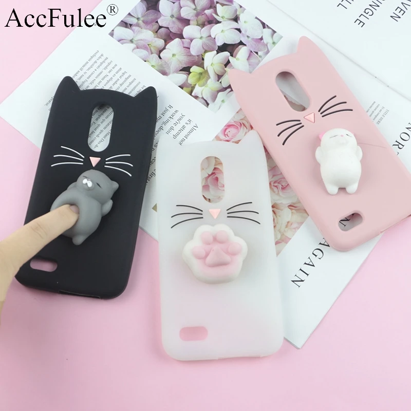 

3D Cute Japan Glitter Bearded Cat Case For LG K11 2018 X410EOW K11 Alpha K11a X410FT 5.3" Cute Squishy Cover Mobile Phone Bags