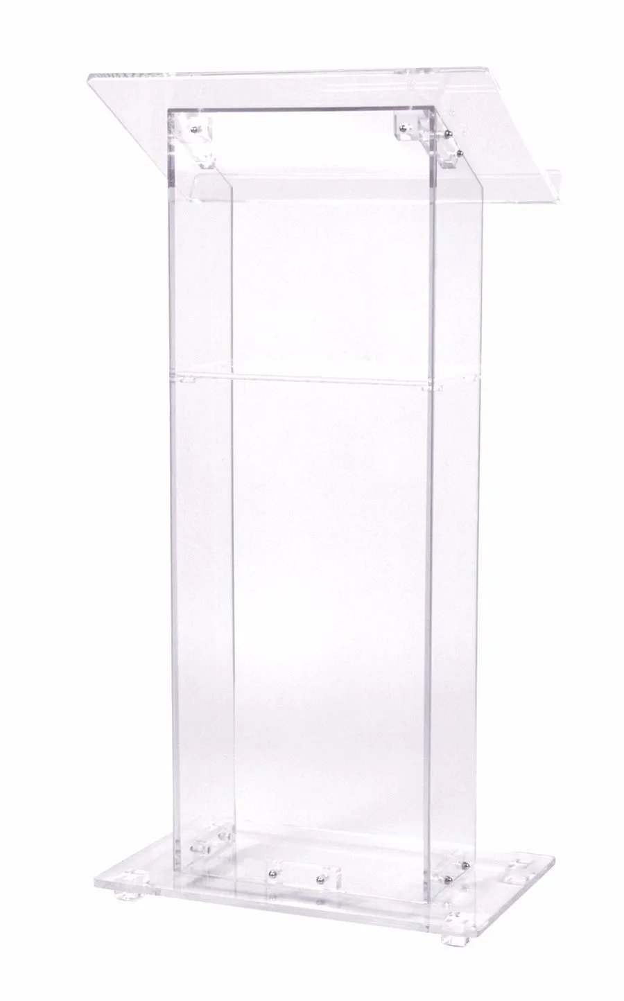 Акриловая подставка с полкой, кристально чистое украшение стола Подиум мебель из оргстекла