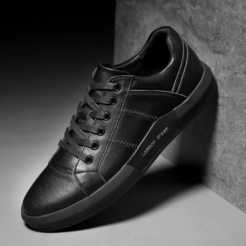 

2019 breathable lace-up Casual Men Loafers shoes outdoor Autumn Men Shoes genuine Leather Men's Flats business casual Shoes L6