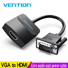 Vention VGA to HDMI adapter With Audio Support 1080P For PC Laptop to HDTV Projector Video Audio Converter vga hdmi converter 1m nirolle hdmi to vga converter with audio full hd vga to hdmi adapter with video output 1080p hd for pc laptop to hdtv projector