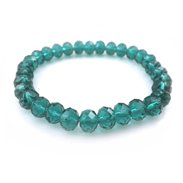 Pea Color 8mm Faceted Crystal Beaded Bracelet For Women Simple Pea Color 8mm Faceted Crystal Beaded Bracelet For Women Simple Style Bracelets 20pcs Lot Free