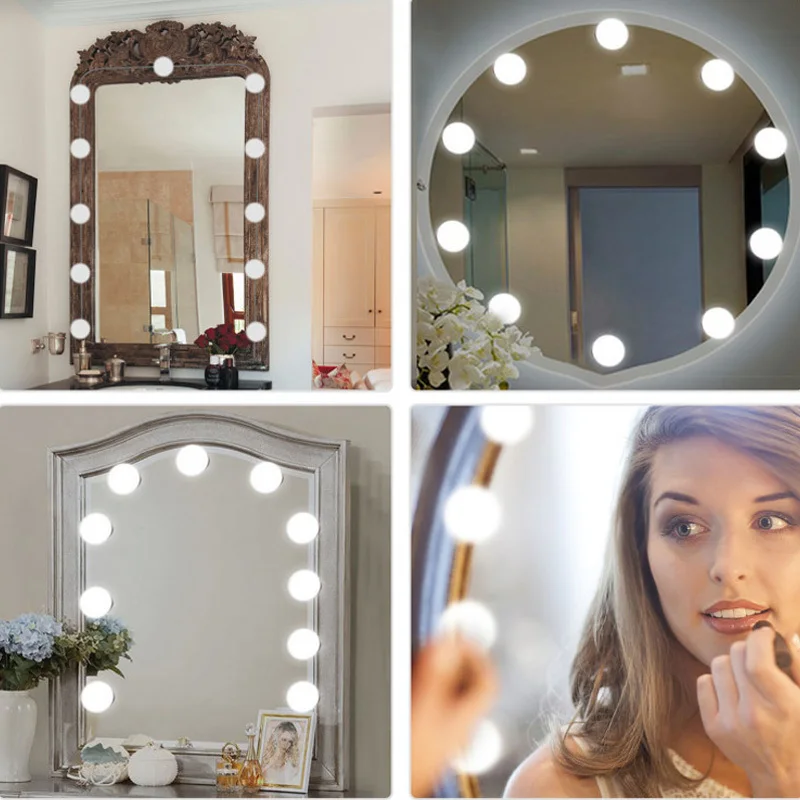  LED Makeup Mirror light String USB LED Vanity light Bulbs Touch Switch Dimmable Comestic For Dressi