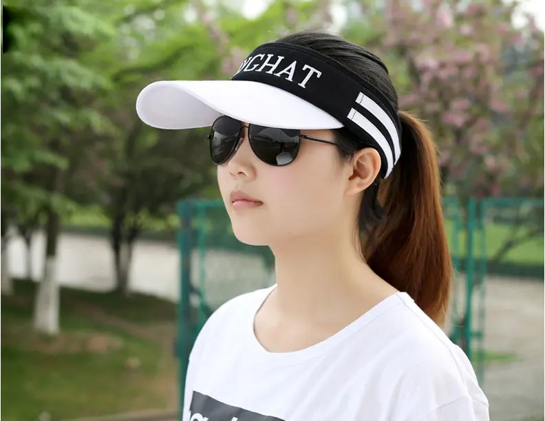 sun visor caps men women sun visor hat outdoor summer black white visors for women  (10)