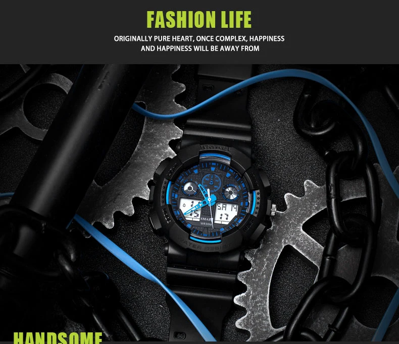 SMAEL новые роскошные брендовые G стильные цифровые мужские часы спортивные военные часы Мужские Аналоговые Кварцевые водонепроницаемые часы мужские Relojes Hombre