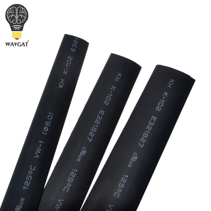 WAVGAT 8 Размер 2 мм~ 12 мм термоусадочная трубка черная изоляция рукава провода обёрточная бумага кабель комплект