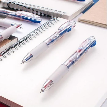 

24pcs/pack Double Color Two in One Retractable Ballpoint Pen Red and Blue Ink Plastic Gel Pens Push Type Pen Stationery