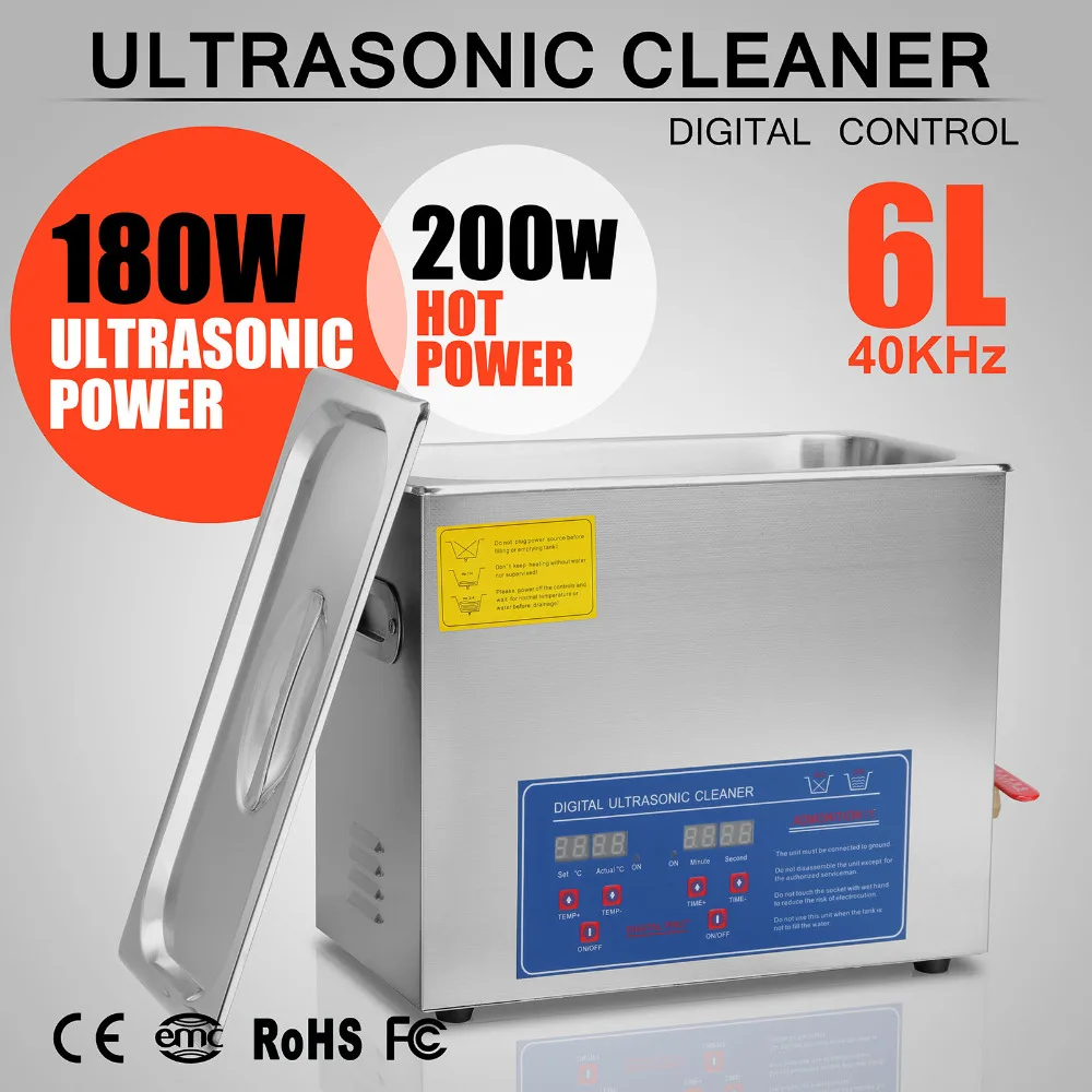 digital pro stainless steel ultrasonic cleaner 6l for auto partsin