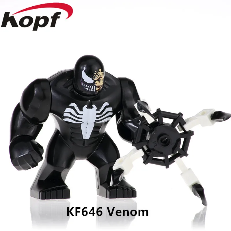 

KF646 Single Sale Building Blocks 7 CM Big Figures Venom Hulk Toxin Thanos Hulkpool Bricks Action Collection For Children Toys