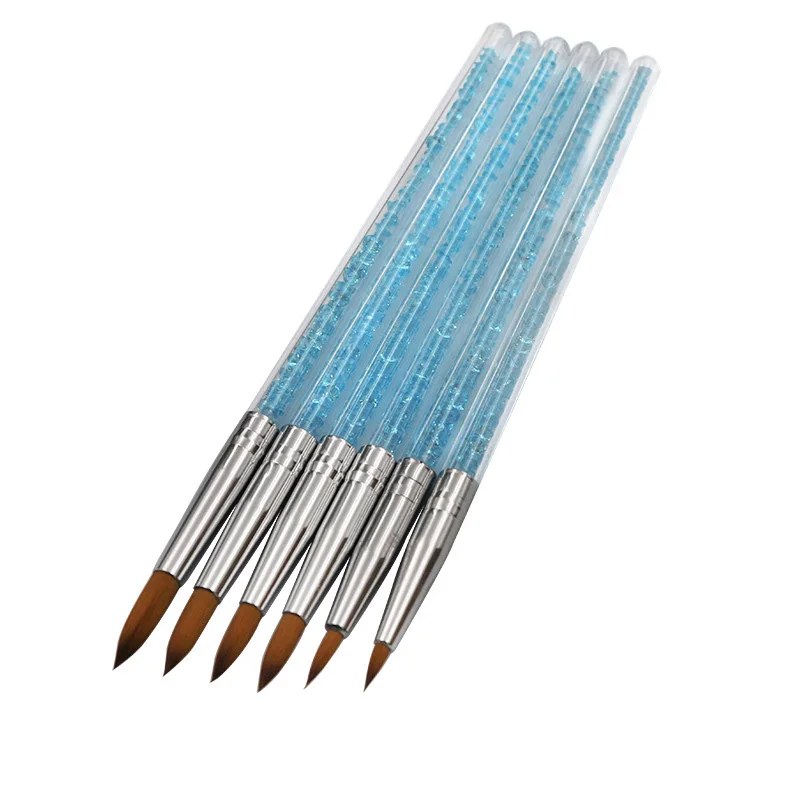 

6pcs/set Portable Handle Liner UV Gel Gradient Acrylic Painting Cuticle Remove Nail Painting Tool Manicure Kit