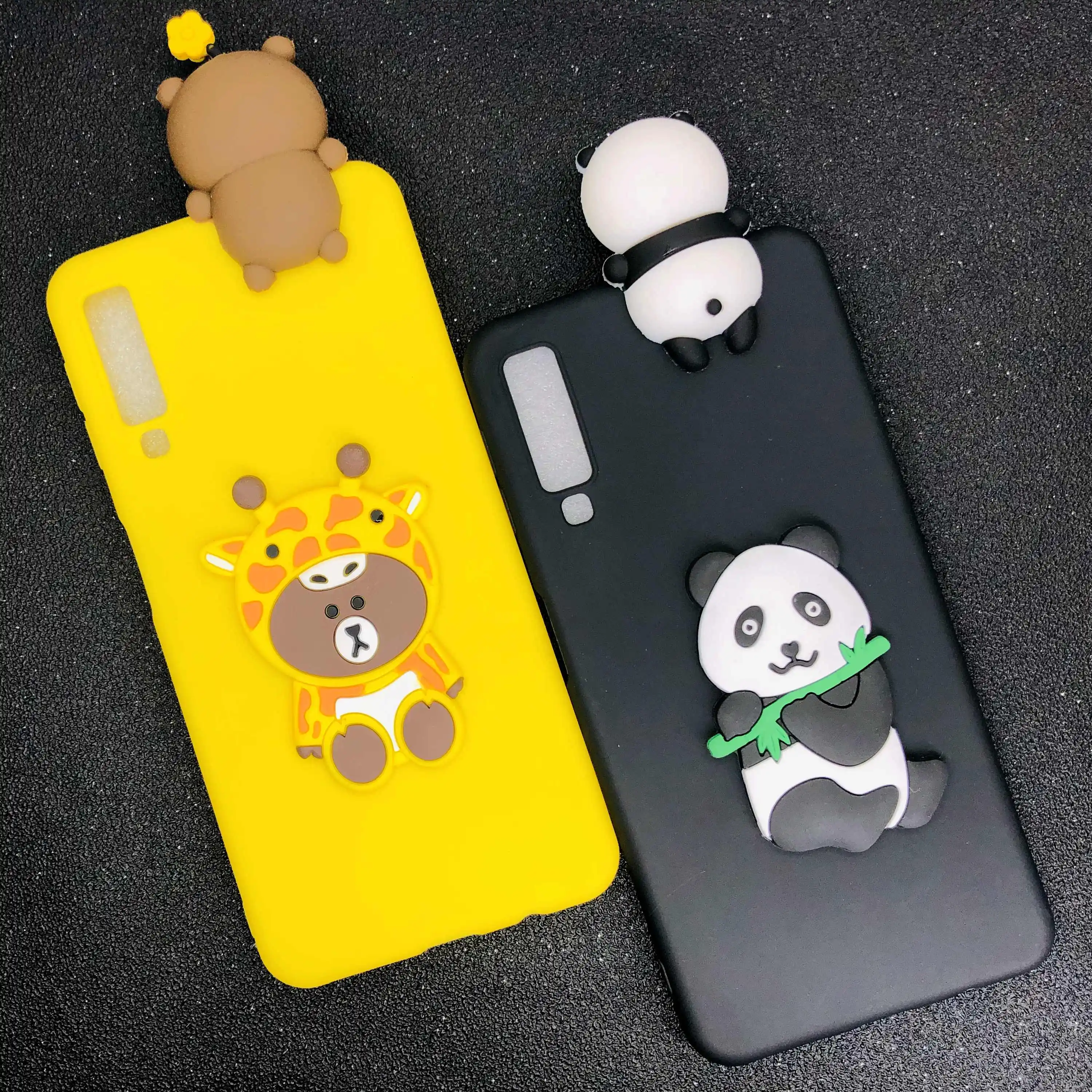 3D Cartoon Silicon Phone Case For Samsung A7 2018 A750F Cute Panda Bear A9 Soft Back Cover |