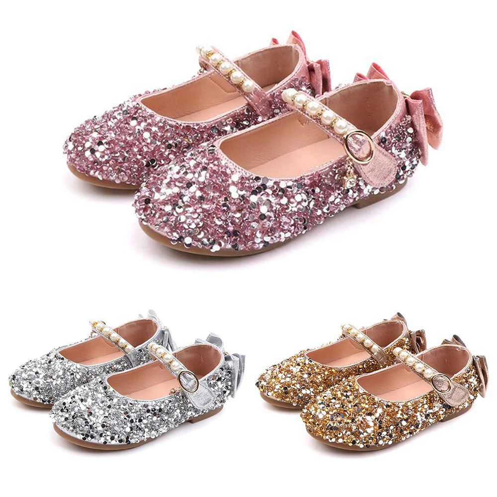 

Kids Shoes For Girls Flat Sandals Princess Sandals 2019 Baby Child Fashion Girls Bowknot Sequins Wedding Party Dress Shoes P25