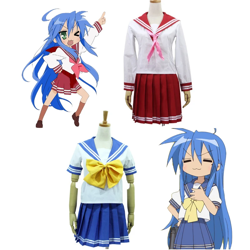 Аниме Счастливая звезда Konata Izumi Hiiragi Kagami Tsukasa Косплей Костюм Школьная форма одежда