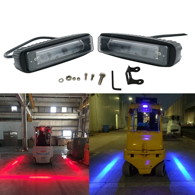 

2PCS Red/Blue Zone Danger Area Warning Light. Warehouse Fork Truck System Safety Light. LED Spot Forklift Truck Warning Light