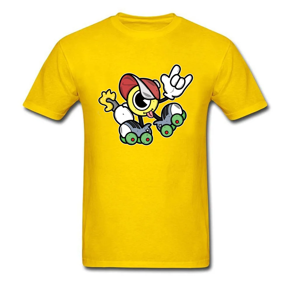 Roller Dabs Classic Normal Tops Shirt Round Collar Mother Day Pure Cotton Short Sleeve T Shirt for Men Custom Tee-Shirts Roller Dabs yellow