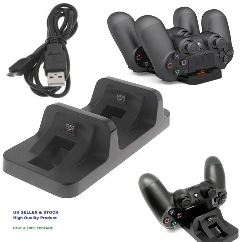 

DSstyles Dual USB Charging Charger Docking Station Stand for PS4 Slim Controller