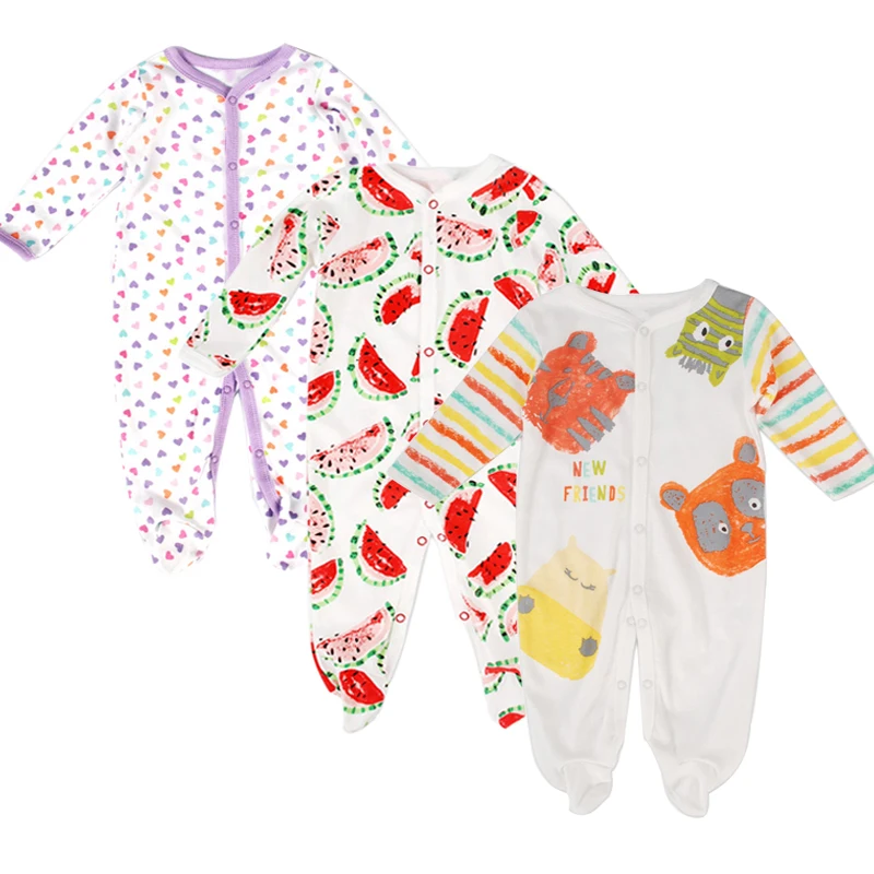 

3Pcs/Lot Newborn Baby Romper Clothing Long Sleeve Boy Girl Baby Body Suit Costume Cartoon Printed Cotton Jumpsuit Clothes Roupas