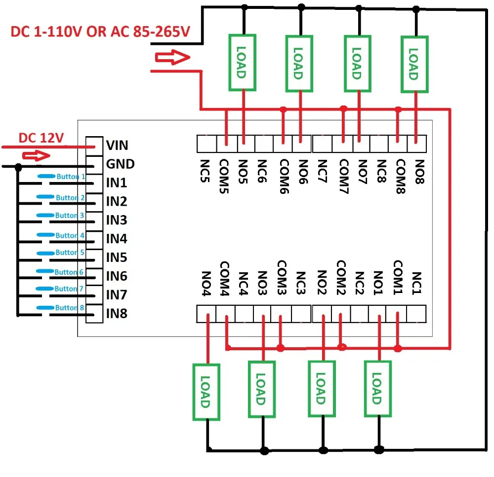 8ch DC 12V Многофункциональный модуль задержки цикл таймер переключатель для мощность секвенсор двигатель светодиодный PLC токарный станок