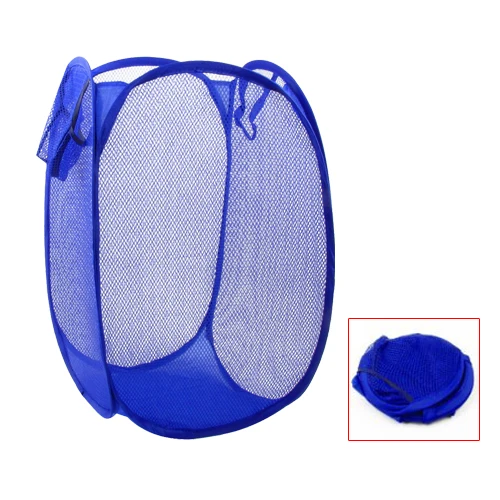 المنزل طوي الأزرق مشبك ذو عيون شبكية تصميم الملابس تخزين سلة الغسيل تعوق المنزل طوي الأزرق مشبك ذو عيون شبكية تصميم الملابس تخزين سلة الغسيل تعوق