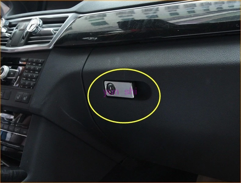 Metal wiredrawing Car center stack glovebox storage box switch DecorationS Car-styling For Mercedes Benz C E CLS GLC GLK class