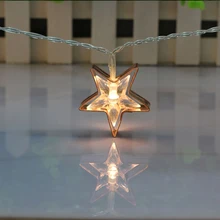 1,7 м Звезда Фламинго стиль 10-светодиодный свет шнура теплый белый Сказочный гирлянды на батарейках Рождественский Свадебный декор