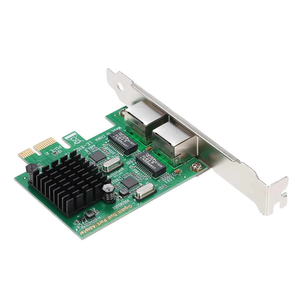 Сетевой серверный адаптер с 2 портами Gigabit 1000M PCI E Ethernet Поддержка EX1/X4/X8/X16|Платы