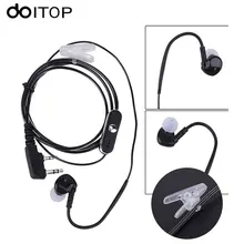 DOITOP 2 Pin Interphone Earphones Headset PTT MIC Headset Earpiece For BAOFENG KENWOOD Retevis HYT Radio