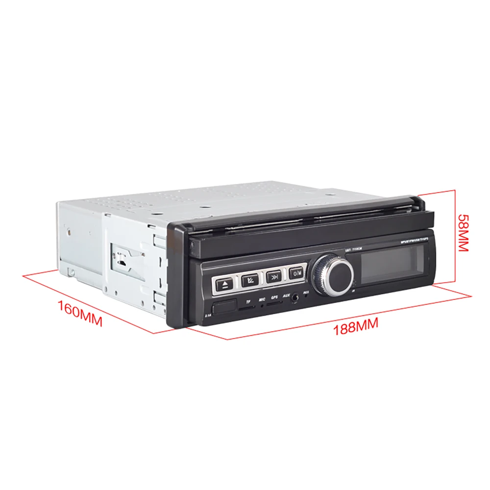 7 дюймов 1Din Мультимедиа SD USB FM AUX MP3 электрический выдвижной экран 1024*600