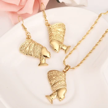 

Dubai India Fashion Necklace Africa womennecklace Earring Set Women Party Gift Gold Color pendant Earrings Jewelry Sets gifts