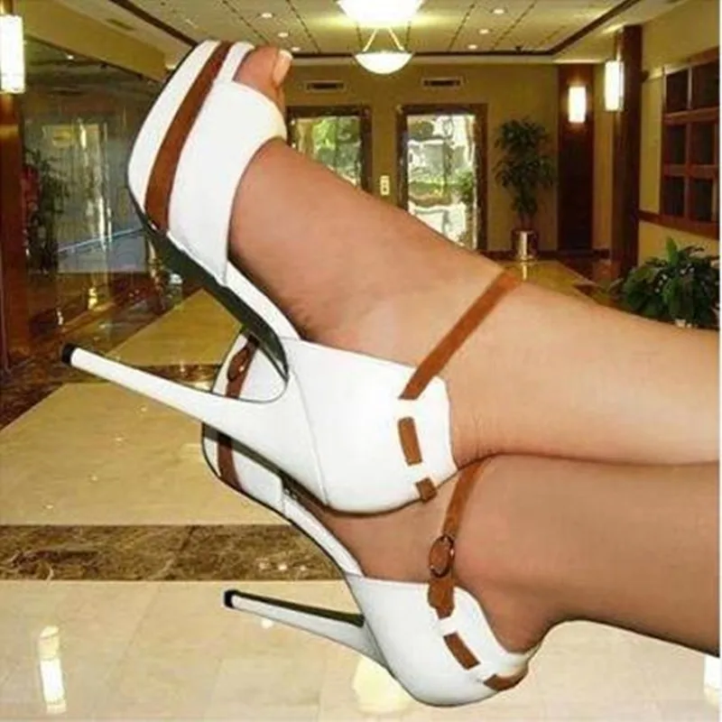 SHOFOO/обувь красивая модная обувь;, кожаная ткань, Босоножки на высоком каблуке 12,5 см, дамские сандалии