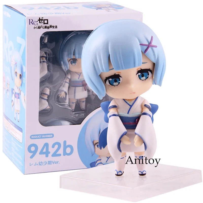 Nendoroid 942 Re: жизнь в другом мире от Zero Re Zero Ram Rem детство Ver. ПВХ фигурка Коллекционная модель игрушки - Цвет: Rem with box