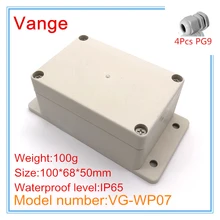 Скидка посылка вводят IP65 Водонепроницаемый ABS пластик diy коробка с 4 шт PG9 водонепроницаемый проволочная манжета 100*68*50 мм